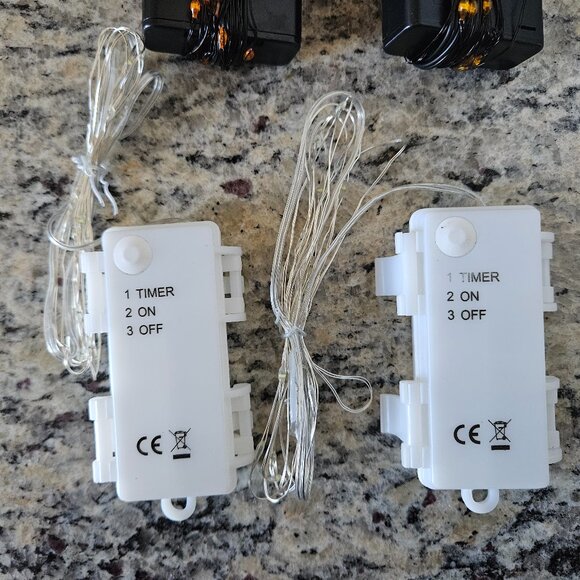 4 SETS TWINKLE MICRO LIGHTS BATTERY OPERATED FALL ORANGE & CHRISTMAS CLEAR - Picture 3 of 4